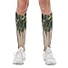 FekiLoot Leaves Floral on Rustic Wood Compression Socks Cozy Soft Support Socks Fashion Breathable Knee High Tube Socks for Adult