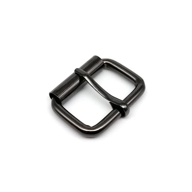 shoe buckles,shoe clips,5pcs Metal Thickened Leather Handbag Backpack Shoe Strap Belt Web Adjust Roller Pin Buckle Clasp Rectangle Ring Repair(Gun Black,Inner wide 13mm)