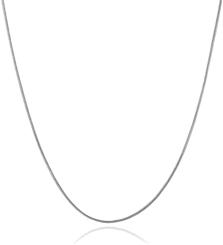 （09:30時点） [Puente] ネックレス チェーン レディース ネックレス スネークチェーン スネーク スネークネックレス 細め 細い 極細 華奢 ステンレス 鎖 チェーンネックレスシルバー 0.9mm 50cm
