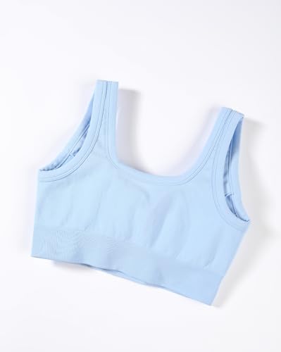 Image of AUROLA Power Womens Square Back Basic Sports Bra - Square Neck Padded Low Impact Yoga Bra Workout Crop Top