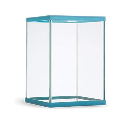 KCCCC Reptile Breeding Box Appealing Reptile or Amphibians Glass Habitat Reptile Glass Terrarium Top Opening Door Full View Visually for Reptile (Color : Blue, Size : 20x20x275mm) Cover