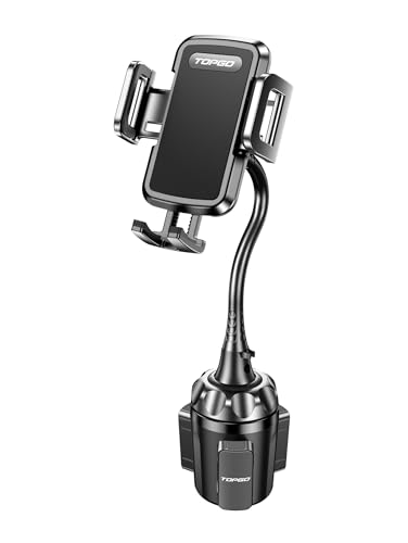 Cup Phone Holder for Car [Upgraded Adjustable Gooseneck & Firmly Stable] Car Phone Mount Cell Phone Automobile Cradles for iPhone 16and All 4-7 inches Smartphone(Black)