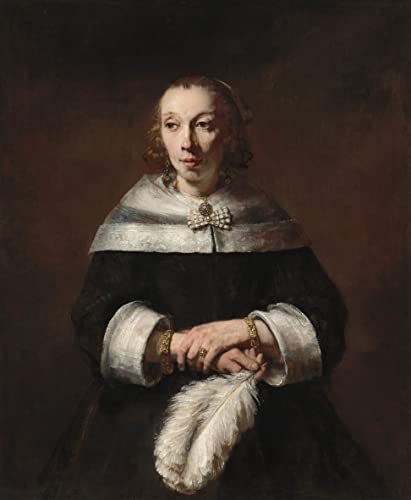 Affiche Toile Portrait d'une dame Rembrandt pour habiller un grand mur vide avec élégance