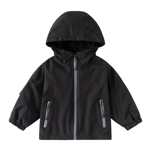 Veste coupe-vent garçon zippée et légère avec capuche protectrice pour l'école