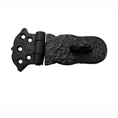 Image of Adonai Hardware inchParan inch Heavy Duty Antique Cast Iron Safety Locking Hasp and Staple(4 inch x 4 Pack, Matte Black) for Vintage Pirates Treasure Chest, Trunks, Wooden Jewelry Box, Cases, Furniture and Sheds