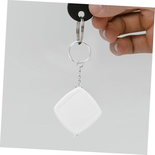Cinta métrica mini blanca con llavero compacta de acero miniatura 4