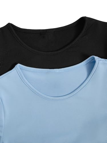 Image of Milumia Girl's 2 Piece Cut Out Crisscross Crop Tops Short Sleeve Tee Shirts