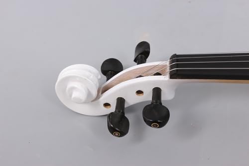 Image of Vetimobato Electric Violin 4 /4 Full Size Solid Wood Silent Violin Set for Adults Beginner Practice Electric Fiddle with Ebony Fittings Hard Case & Bow(4 String White)