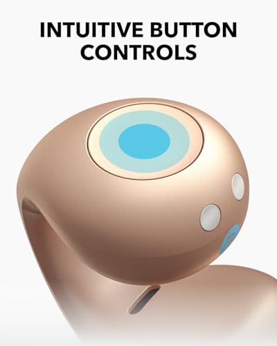soundcore C40i by Anker, Open-Ear Earbuds, Clip-On Headphones, Flexible Joint Design, Button Controls, Lightweight Comfort, Stable Fit with Attachable Ear Grips, Expansive Drivers for Clear Sound