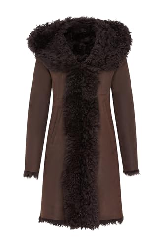 Women’s Hooded Sheepskin Coat – Nappa Toscana Leather Shearling, Luxury