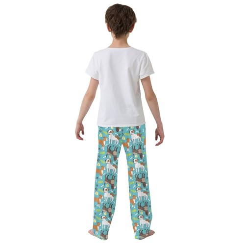 Dogs Hand Drawn Blue Boys Pants for Kids Jogger Pants with Pockets S-XL3