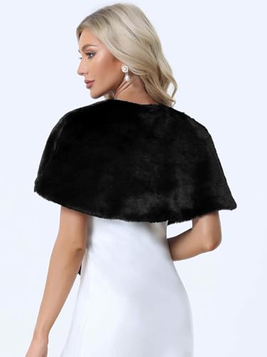 Allegra K Faux Fur Shawl Shrug for Women's Bridal Stoles Evening Party Winter Wedding Wrap4
