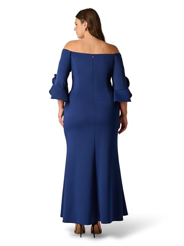 Image of Adrianna Papell Rosette Scuba Crepe Gown