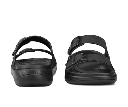 Image of LOUIS STITCH Men's Lightweight Open Toe Double Strap Sandals | Casual Lightweight Open Footwear Sliders | Slip-On Sandals | Stylish & Comfortable Sandals | LSOF-23