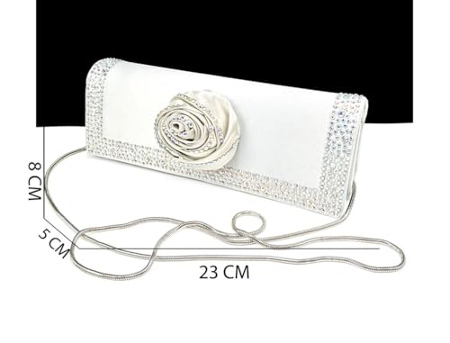 Women's Silver Handmade Flower Wedding Shoes and Bag Set – Elegant High Heel Sandals4