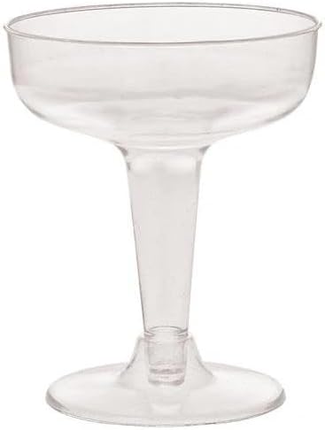 EcoQuality 4 oz Clear Plastic Champagne Cup Stemware – Disposable Stemware Cups For Weddings Parties Catering Toasts Anniversaries Birthdays Holidays And Special Events (360)