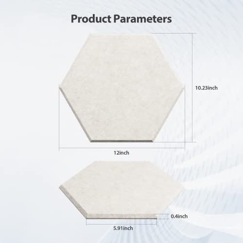 Image of 12 Pack Hexagon Acoustic Panels Self Adhesive Sound Proof Foam(Beige)