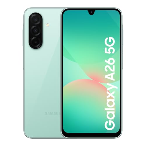Samsung Galaxy A26 5G Smartphone, Awesome Intelligence, 8GB Memory, 256GB Storage, 50MP Camera, Light Green, 3 Year Extended Warranty (UK Version)