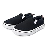 K KomForme Kids Shoes Toddlers Canvas Sneakers Slip on Walking Tennis Shoes for Boys Girls(Toddler/Little Kids/Big Kids) Black