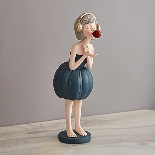 Decoración del hogar Estatua de la decoración del hogar moderno Estatua de la sala de estar Estatuas y esculturas Girl Decorative Statues Regalo de la novia Decoración artística ( Color : Bubble-dark