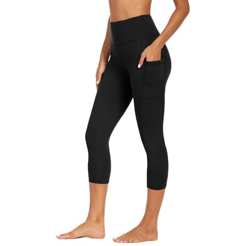 GAYHAY High Waisted Capri Leggings for Women - Soft Slim Yoga Pants for Running Cycling Workout