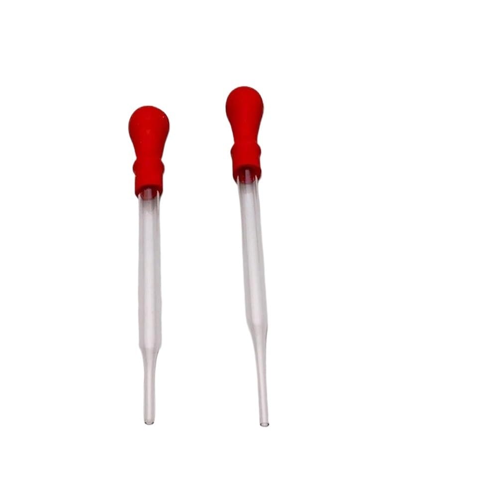 Pipeta de transferencia de vidrio, Goteros de pipeta vidrio sin graduar 100 a 150 mm con cabeza goma, 10 unidades(120mm)