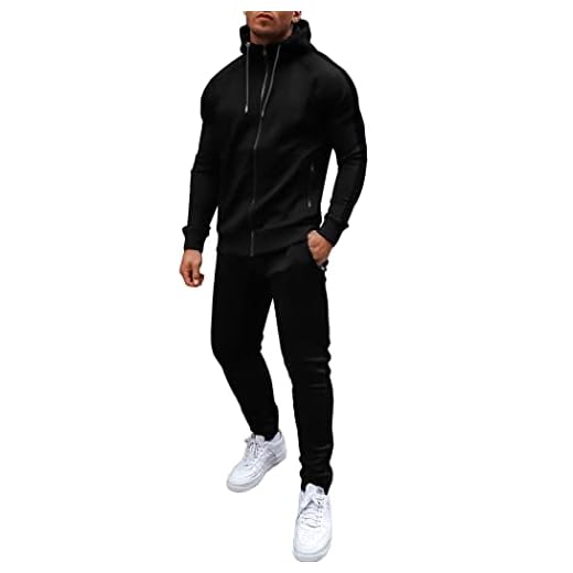 COOFANDY Masculino Conjuntos de Agasalho Hooodie com Zíper Completo Ternos de Corrida Casual 2 Peças Moletom Esportivo Conjunto de Cordão para Academia (Preto Xl)