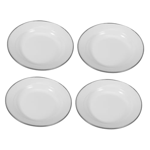 MOTHNUR 4 Piezas Platos Esmaltados Platos Llanos Esmaltados Plato De Frutos Secos Platos De Aperitivo Bandeja De Servicio Antigua Vajilla Esmaltada Frutero Esmaltado Lámina Esmalte