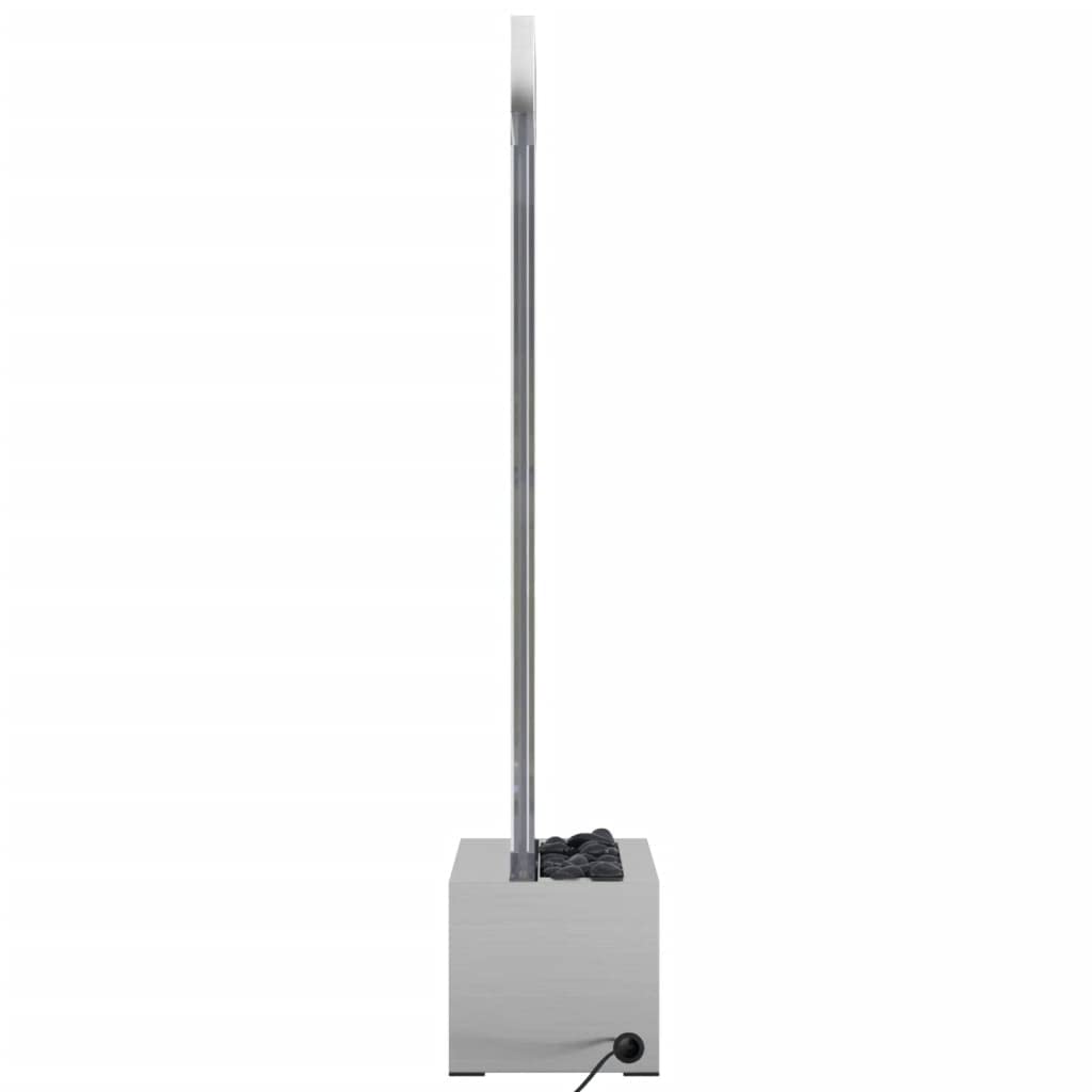 vidaXL Columna Burbujas LEDs RGB Cascada Iluminación Fuente de Jardín Pared Luces Oficina Equipo Eléctrico Acero Inoxidable Acrílico