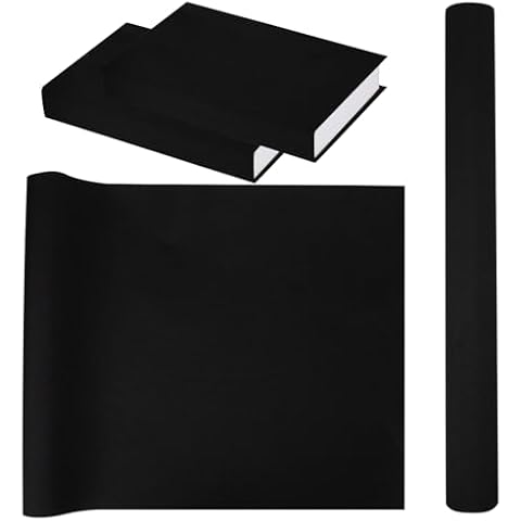Fuceury Book Cloth for Book Binding 57×17 Inch Black Fabric Surface Paper Backed Book Cover Cover