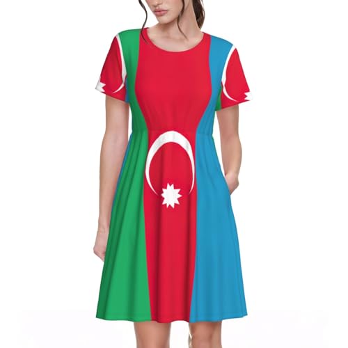 Robe d'été Azerbaïdjan respirante et légère col rond