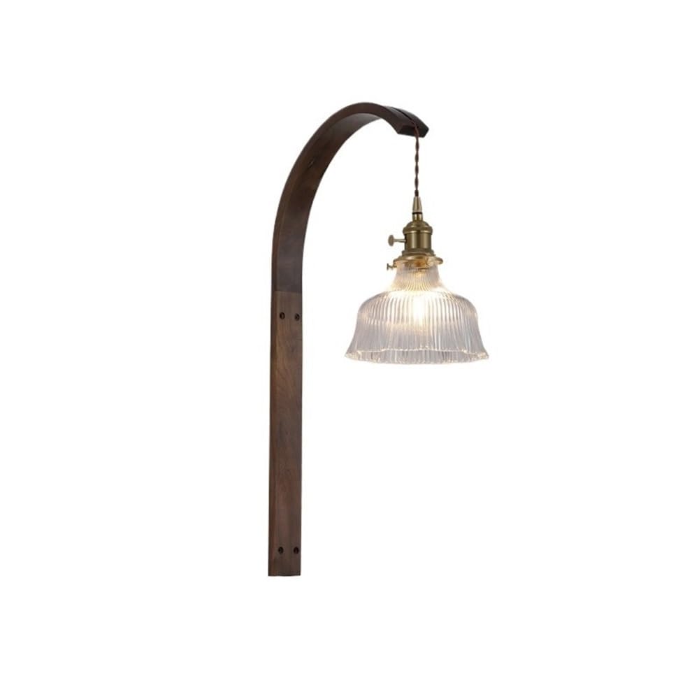 Yinj9562fg Living Room Retro Art Walnut Staircase Living Room Background Wall Bedroom Bedside Lamp Decor(Clear)