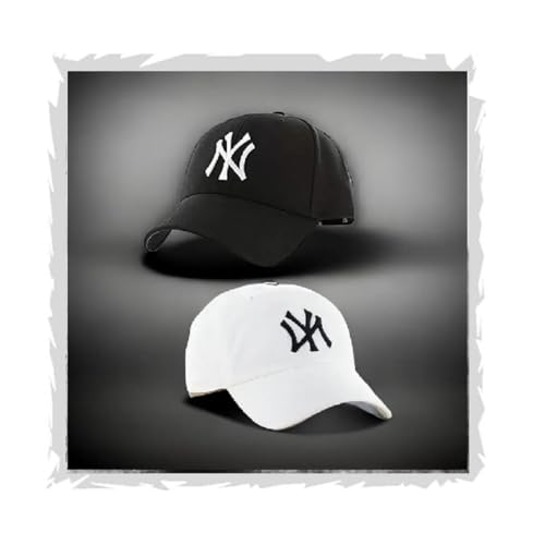 Image of SELLORIA Brand A Unisex N-Y Baseball Cap Comfortable Adjustable Cap with Stylish Sports caps for Men, Summer Sports Cricket Gym Dance Cotton Free Size Fashion Baseball Cap Pack 2 Multicolour