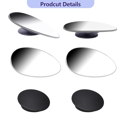 Blind Spot Mirror, Amfor Oval HD Glass Convex Lens Frameless Adjustable Blind Spot Mirror for All Universal Vehicles Car Stick-on Design (2 PCS)