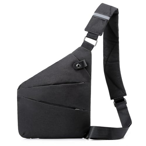 TYXHXTF Borsa Tracolla, Sling Bag Crossbody, Zaino Monospalla, Borsa da Petto Antifurto, per Uomo e Donna, Leggera, Semplice per Lavoro Sportivo (Nero)