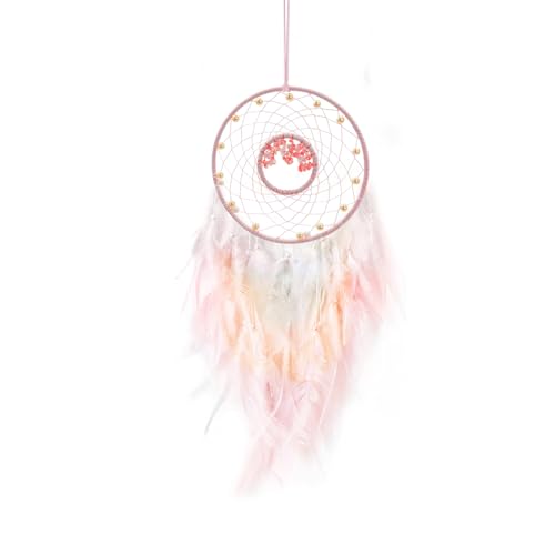 Energather Dream Catchers, Handmade Dreamcatcher Aesthetic Room Decor, Sweet Dream Catcher Wall Decor for Bedroom, Living Room, Office (Pink)