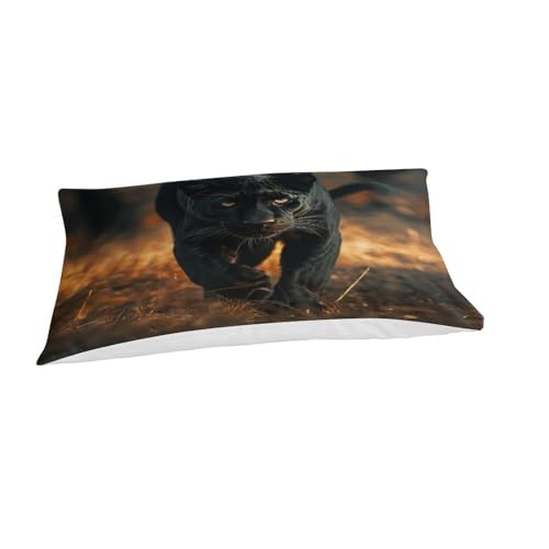 Parure de Couette Panthère Noire Imprimé 3D Microfibre Luxe - 5