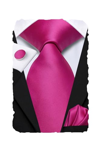 Image of Hi-Tie Men 63inches Tie Set Extra Long Necktie Paisley Tie Pocket Suqare Cufflinks Big and Tall Men Tie