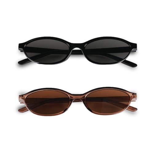 Ya en mundofriki.es: BUTBU 2 Pares Gafas de Sol Retro, Retro Gafas de Sol Ovaladas para Mujer y Hombre, Gafa-s de Ret-ro Cat Eye Clasicas, Gafa de Protección UV400, Protección UV para Conducir Viajes, (Negro + Marrón)