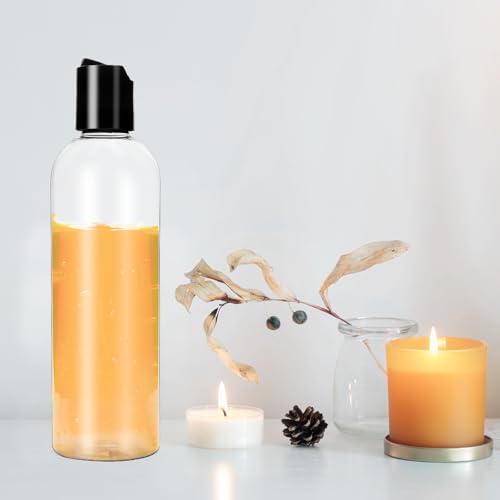 34 Pcs Plastic Travel Bottles with Disc Top Flip Cap Empty Refillable Squeeze Travel Containers for Shampoo Lotions Cream Toiletries Liquid Body Soap (Clear, 8 oz)4