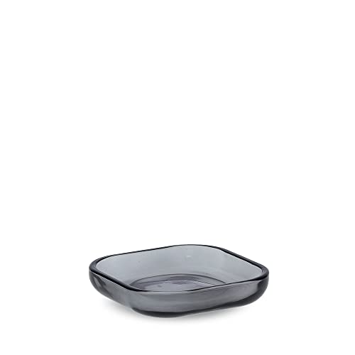 Zeller 18936 Modern Black - Jabonera (Cristal, 10,1 x 10,1 x 2 cm), Color Negro