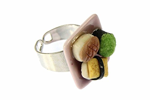 Bague Sushi Maki pour soirée asiatique - Bijou fantaisie réglable fait main Miniblings