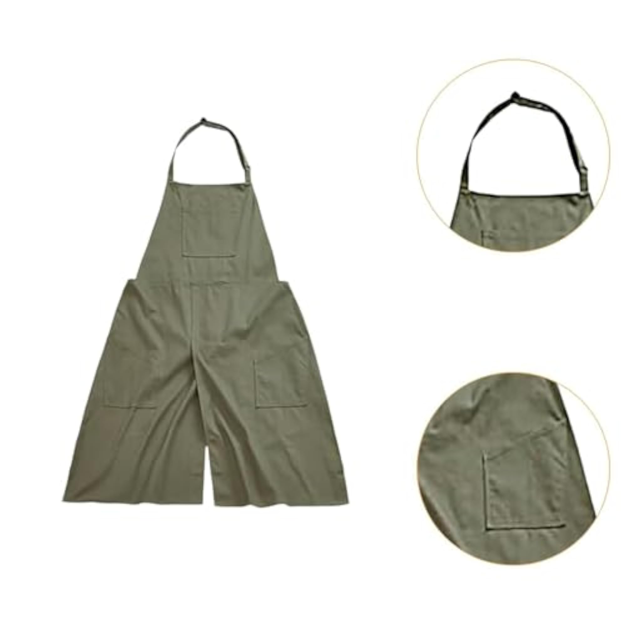 Pottery Apron with Pockets for Women, Split Leg Design