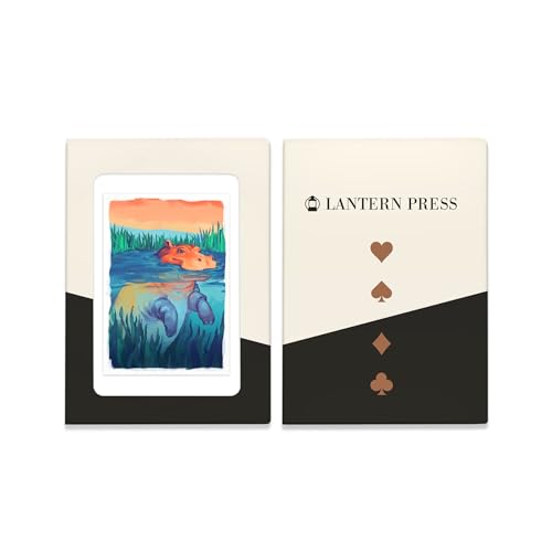 Lantern Press Hippo, Baraja de 52 Cartas Póker miniatura 4