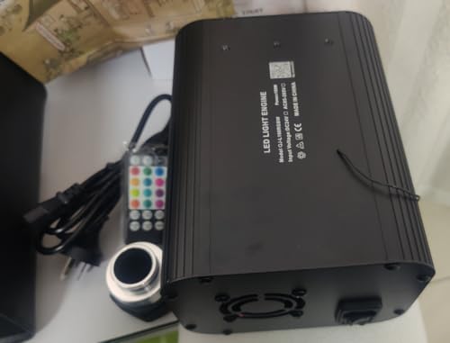 Image of AKEPO 100W Twinkle Fiber Optic Light Engine Only, High Brightness RGBW Twinkle + Music Activated + Bluetooth APP Control + 28-Key Remote Control for Car Home Starlight Headliner