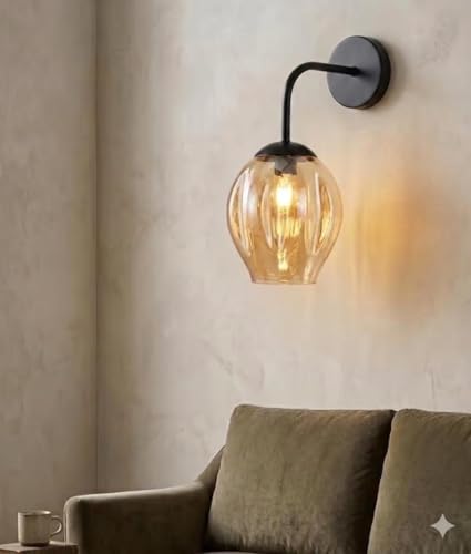 Image of Amber Glo Wall Light Decorative Indoor Wall Lamp for Bedroom Living Room Hallway Drawing Room Decor Without Bulb