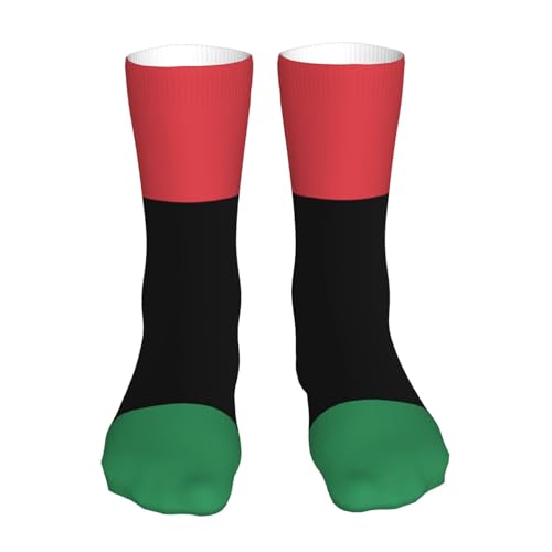 STJUGJ Chaussettes de sport pour homme avec motif de fleurs mécaniques et empreintes de pattes de chat et de chien, Drapeau Libye 8, Taille unique