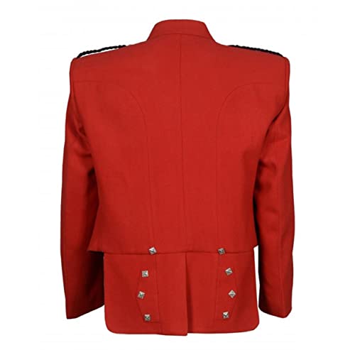 Prince Charlie Jacket With Waistcoat, Red Color by Kicky, Prince Charlie Kilt Jacket & Vest, 100% Wool2