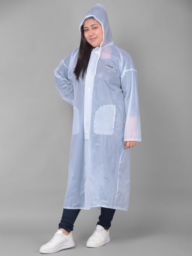 Image of Dollar Rainguard Women's PVC Full Sleeve Solid Raincoat with Adjustable Hood and Pocket