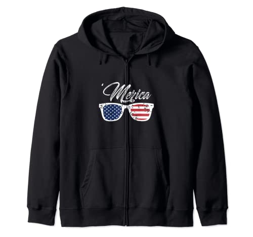 Merica Awesome Vintage Patriotic Designs Presente Sudadera con Capucha